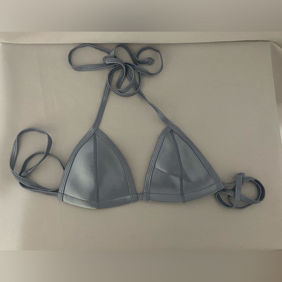 Hoaka NWOT Arizona Electric set metallic steel blue bikini top and bottom S - Picture 7 of 9